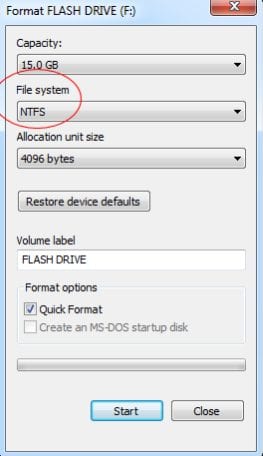 Format USB Drive