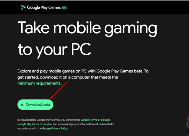 Re Download the Google Play Games Beta