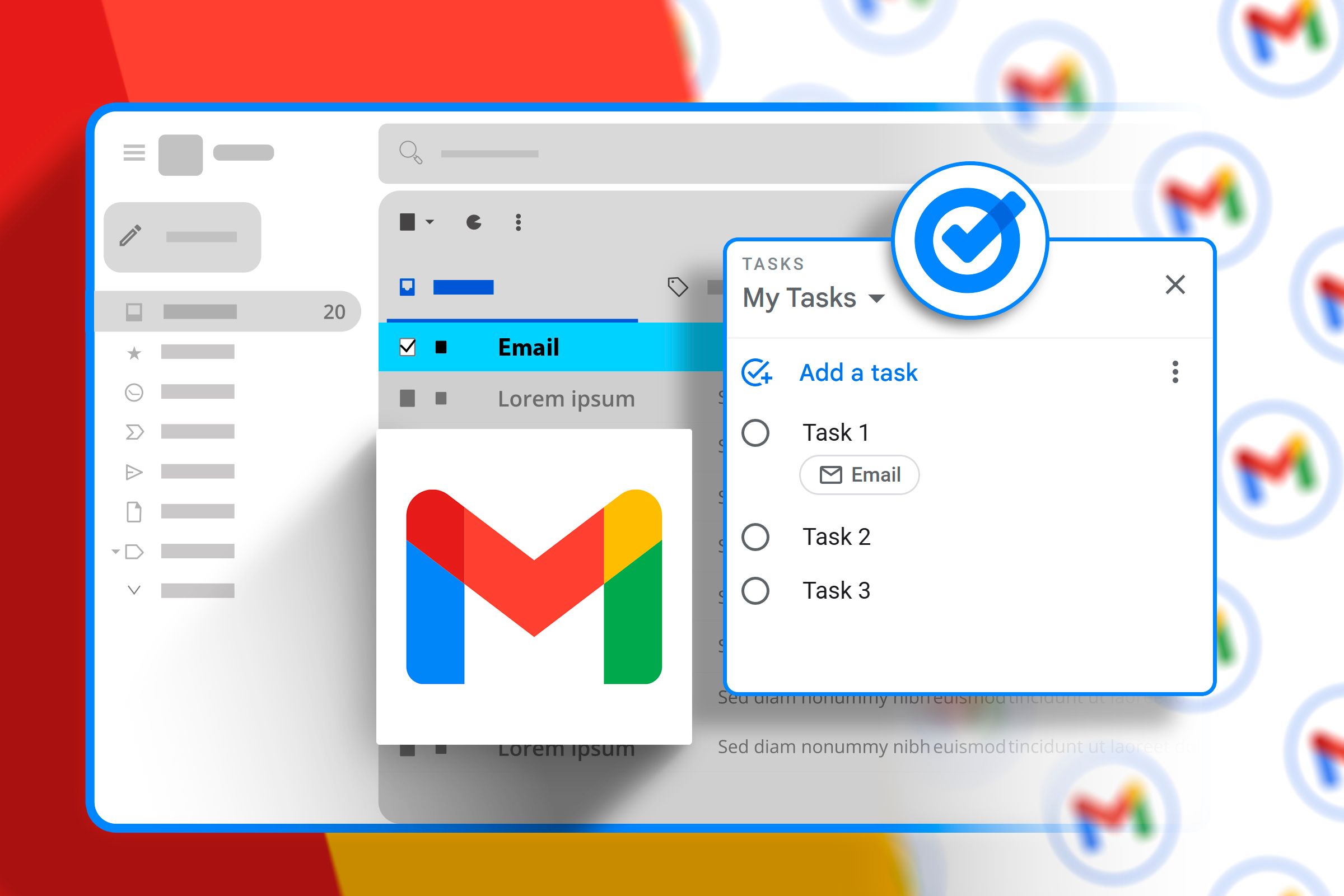 Illustration of the Gmail inbox with an email being added to the to-do tasks.