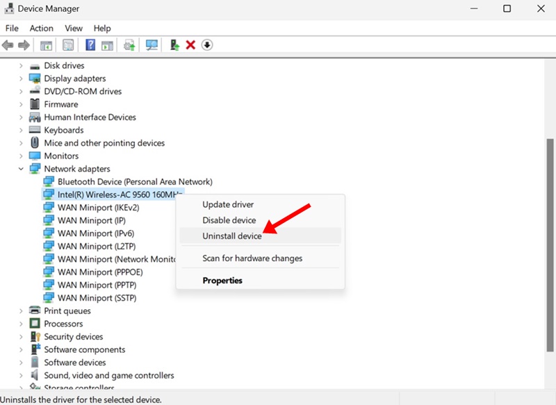 Reinstall the Network Driver