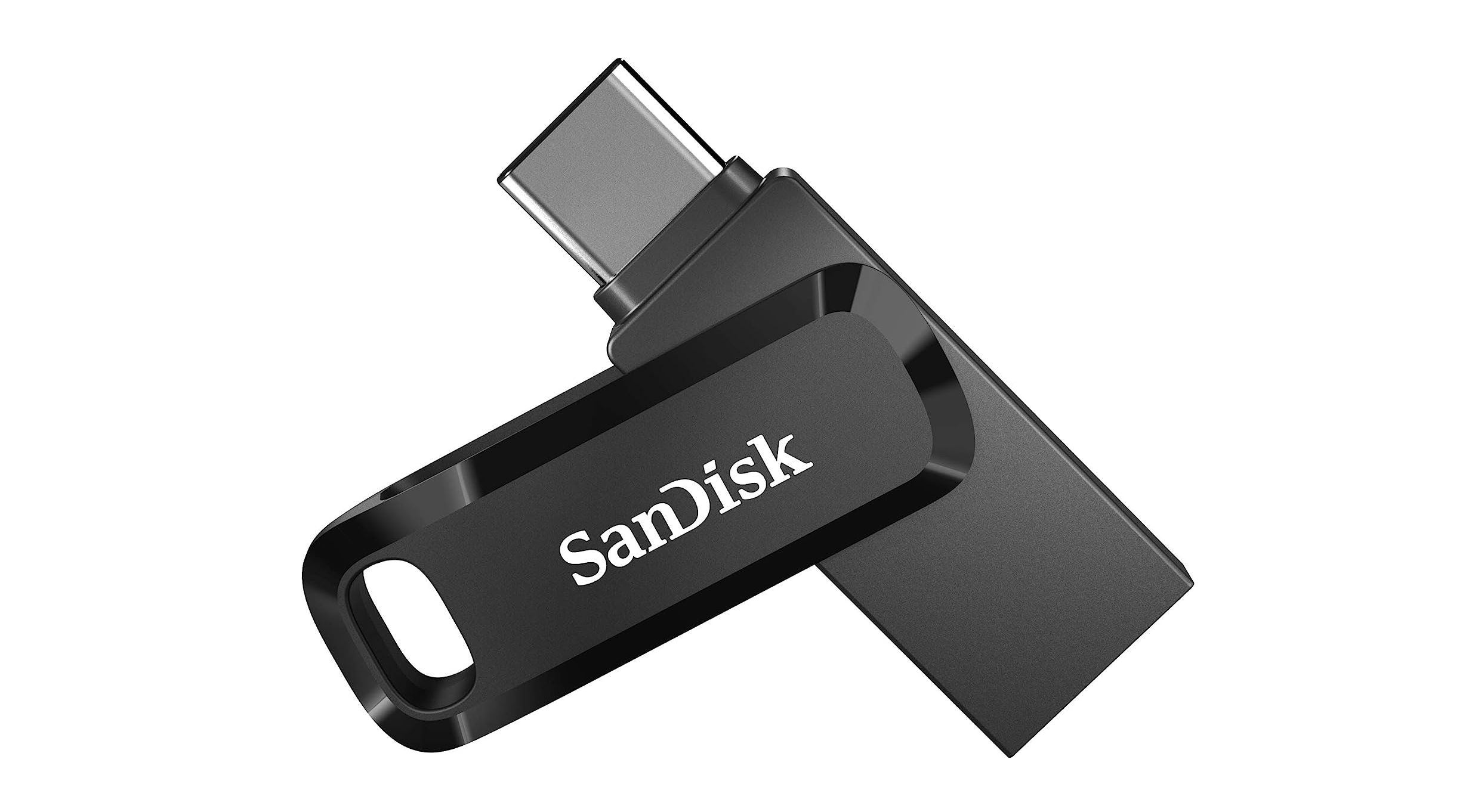 A sandisk usb-c flash drive.