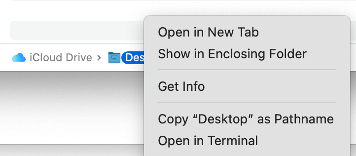 A screenshot of the Path Bar in macOS Finder.