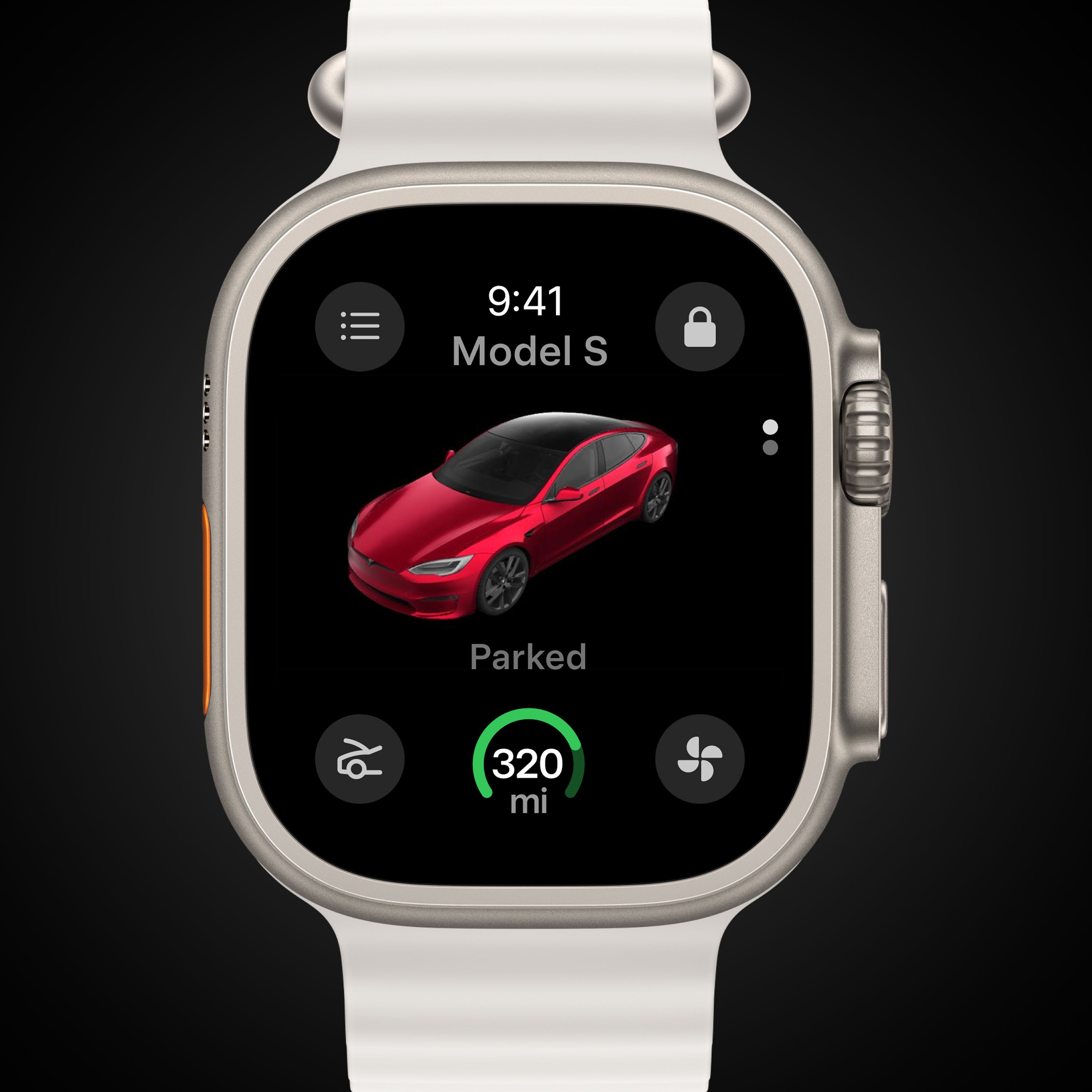 Tesla app on Apple Watch.