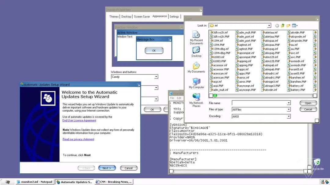 MacOS Aqua theme on Windows XP.