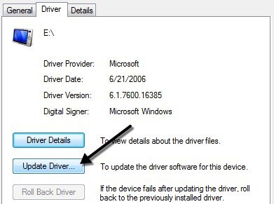 Double click on the Unknown Device and click on 'Update driver'