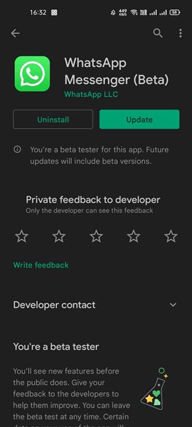 update the WhatsApp app