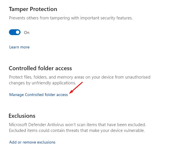 Controlled Folder Access