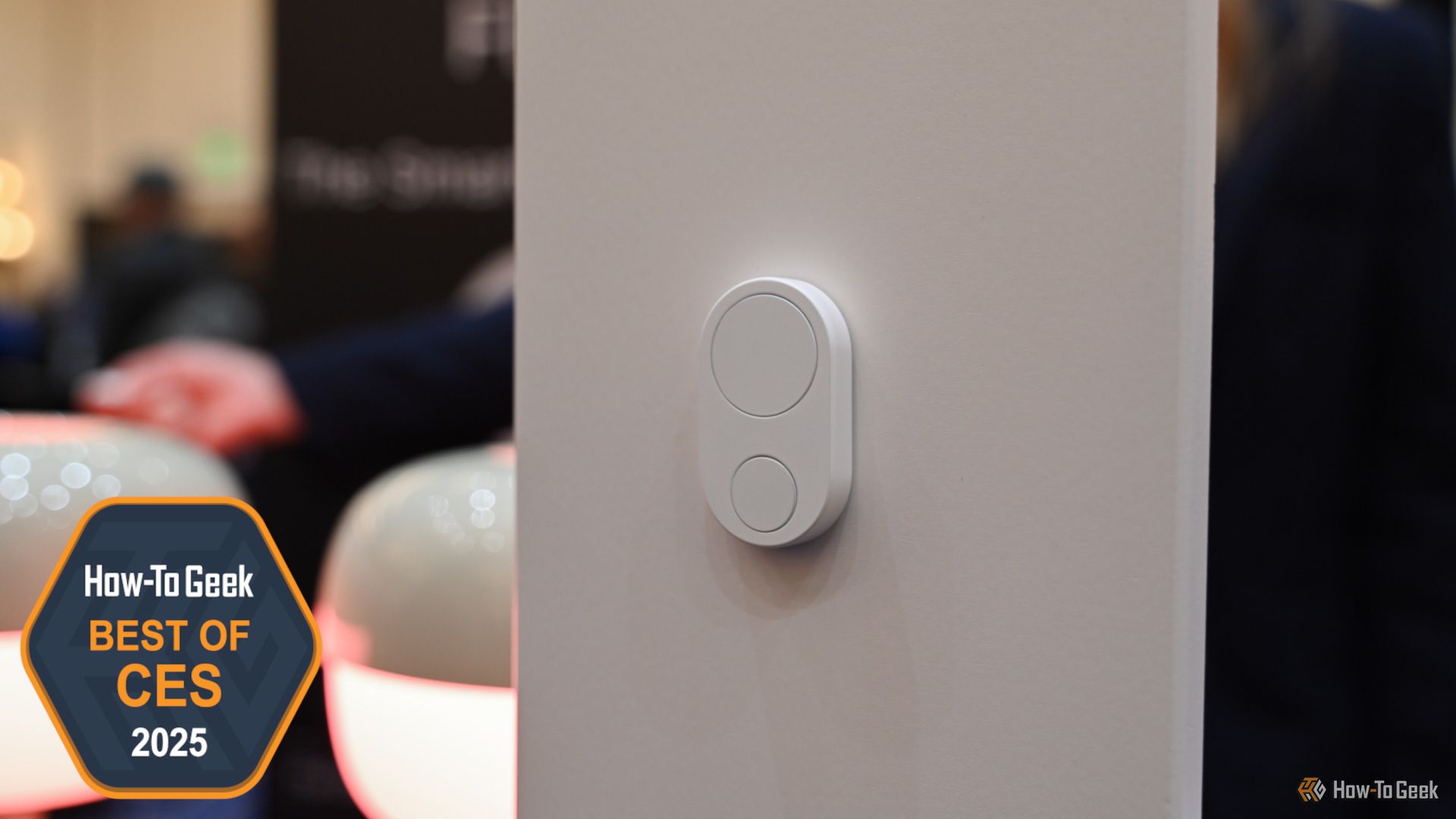 The Flic Duo Smart Home Button mounted at CES 2025.