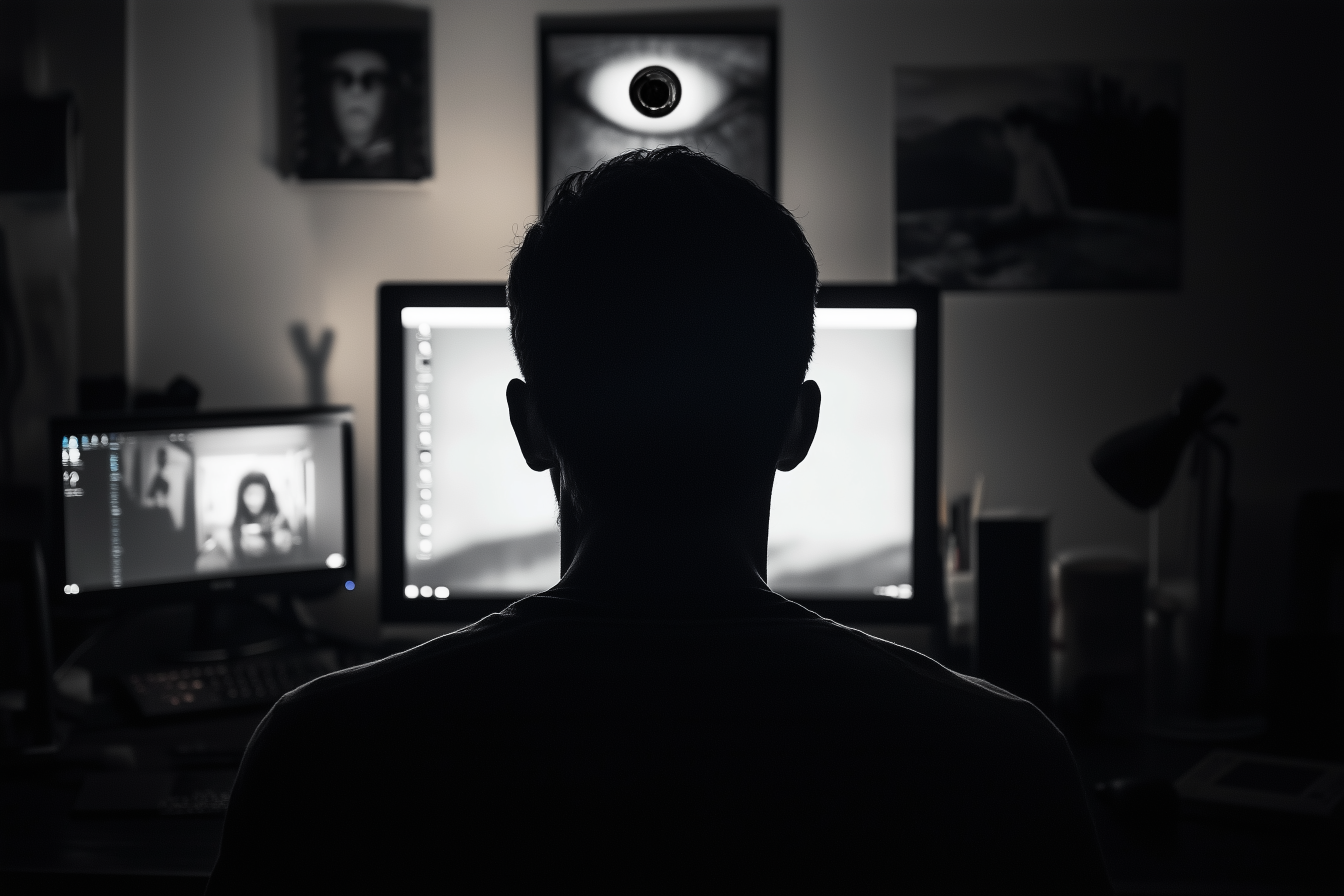 A man is spied on by his computer