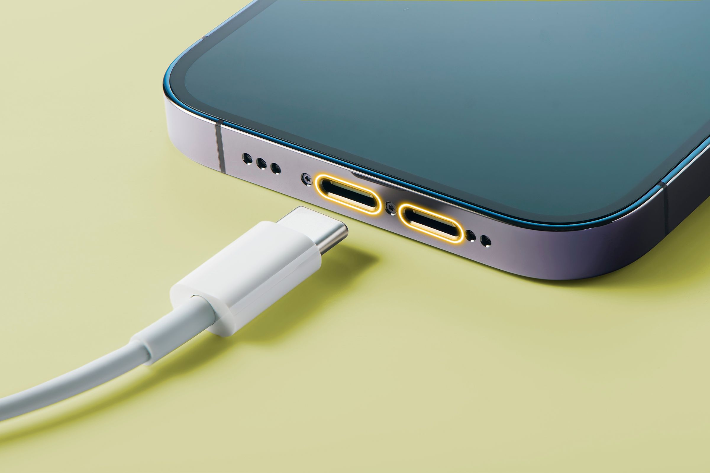 A phone with two USB-C ports.