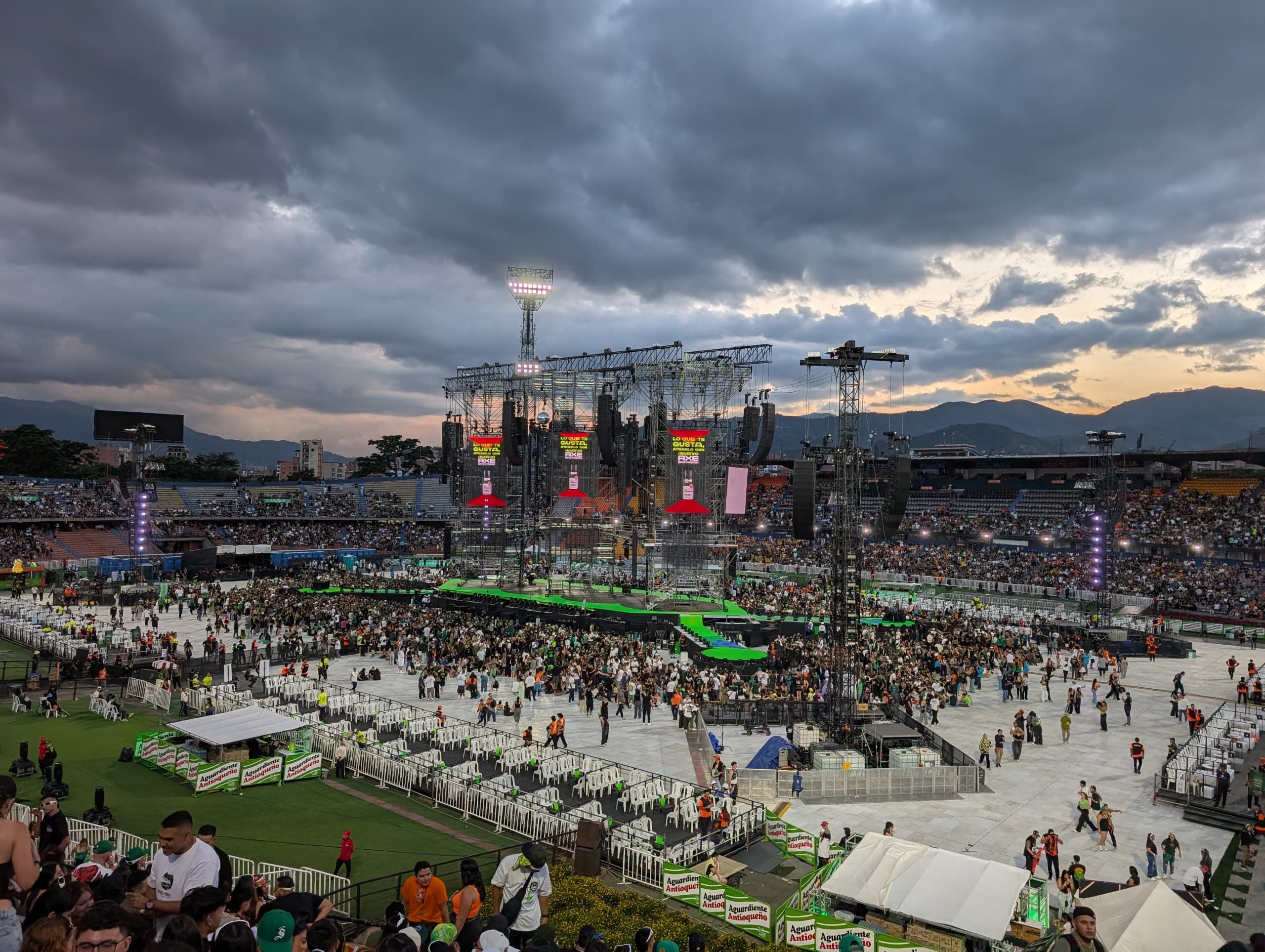 A view of the stage of Feid's Ferxxocalipsis Tour concert in Medellin, Colombia, on December 7th, attended by 40,000 people