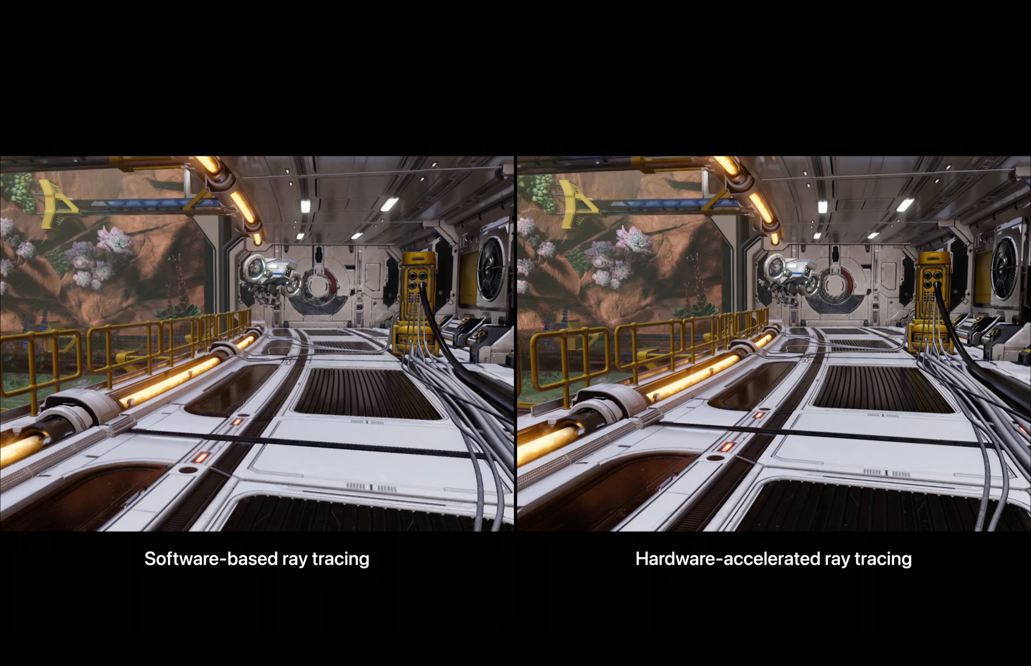 Ray tracing comparison in the Apple A17 Pro presentation