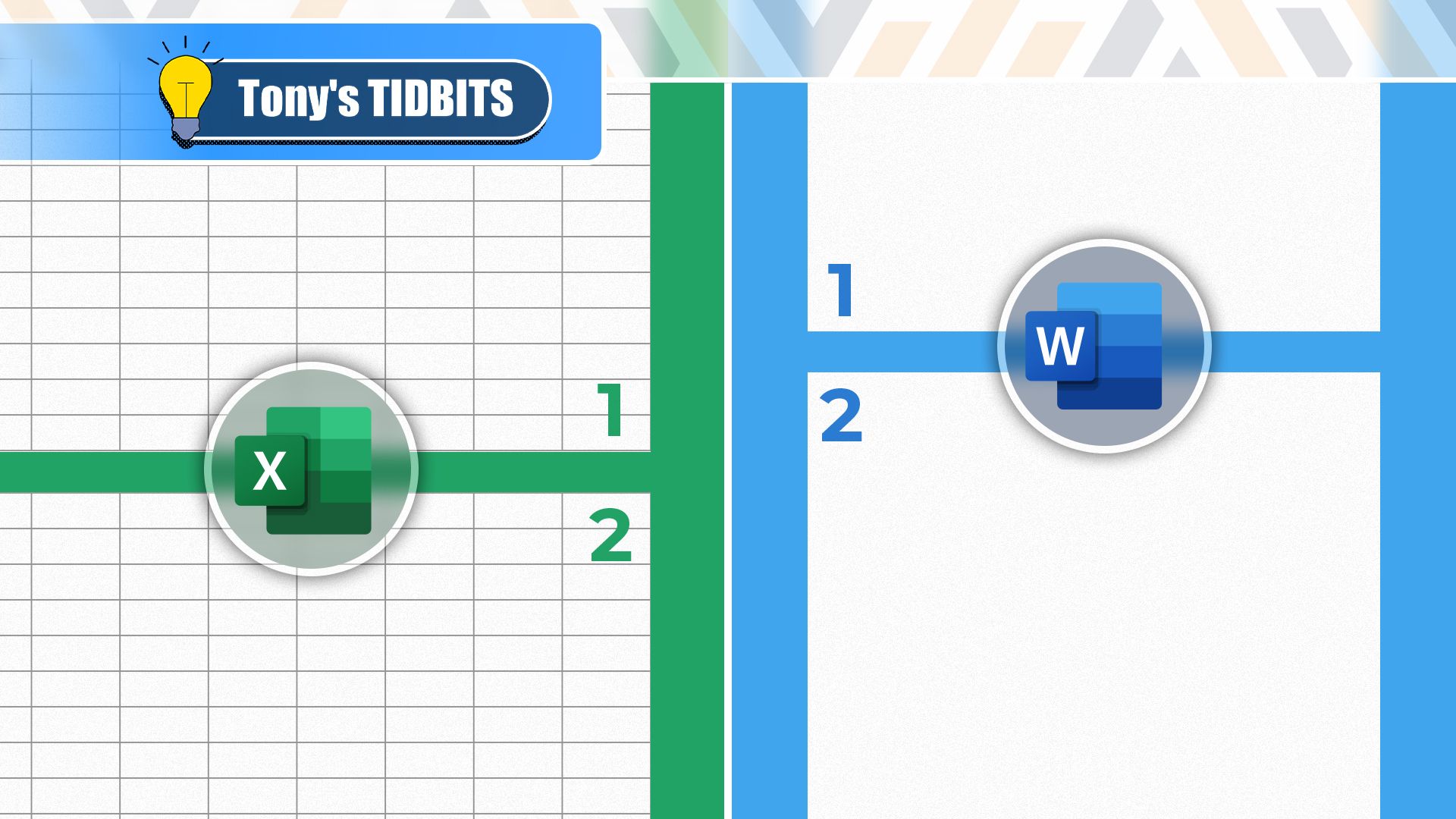 An Excel spreadsheet and a Word document with two pages.