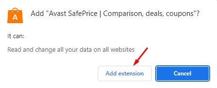 add Avast SafePrice to chrome