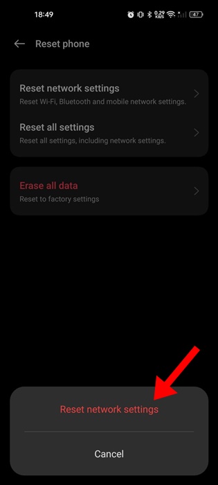 Reset Network Settings