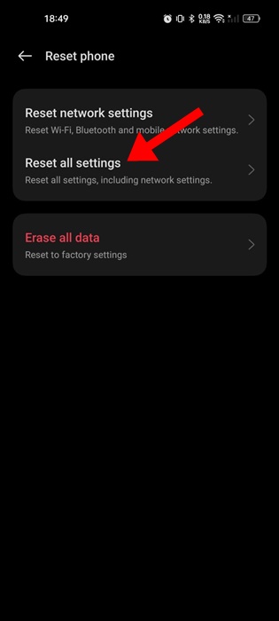 Reset Network Settings