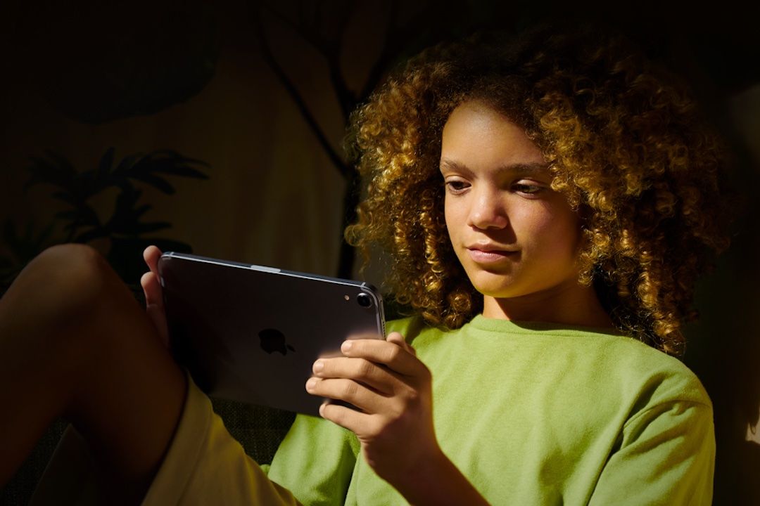 A child using an iPad