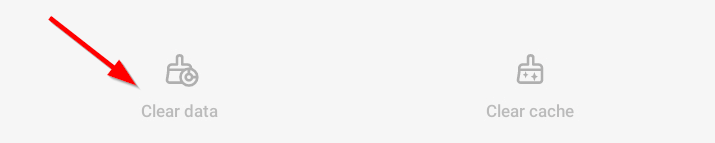 The Clear Data button on the app info page.