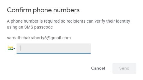 enter the recipient's phone number