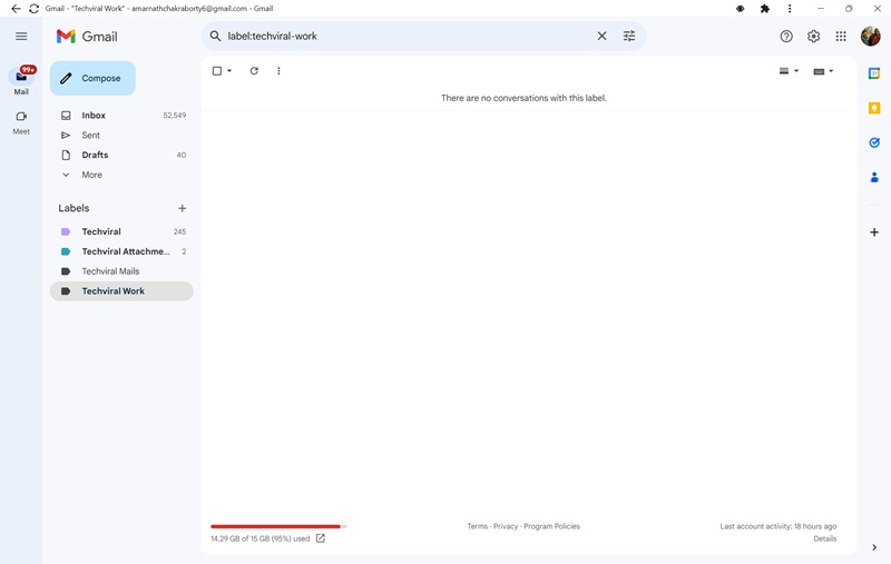 new Gmail shortcut