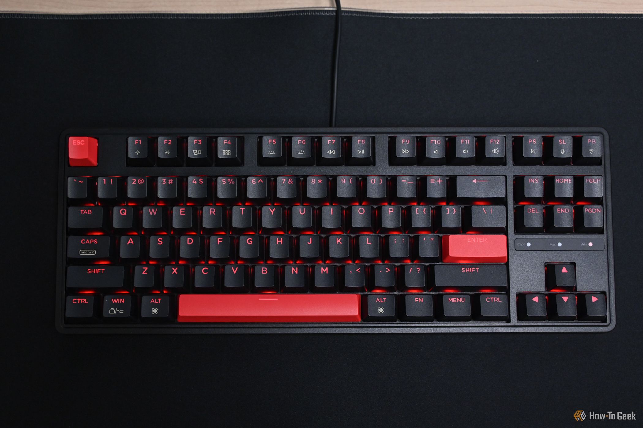 The Keychron C3 Pro keyboard from the front.