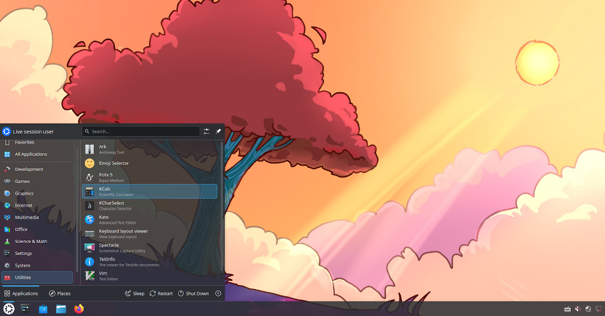 A picture of the Kubuntu desktop.