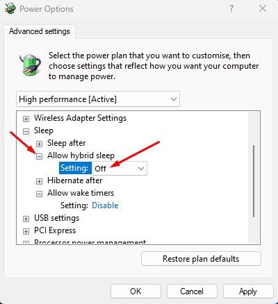 select Disable