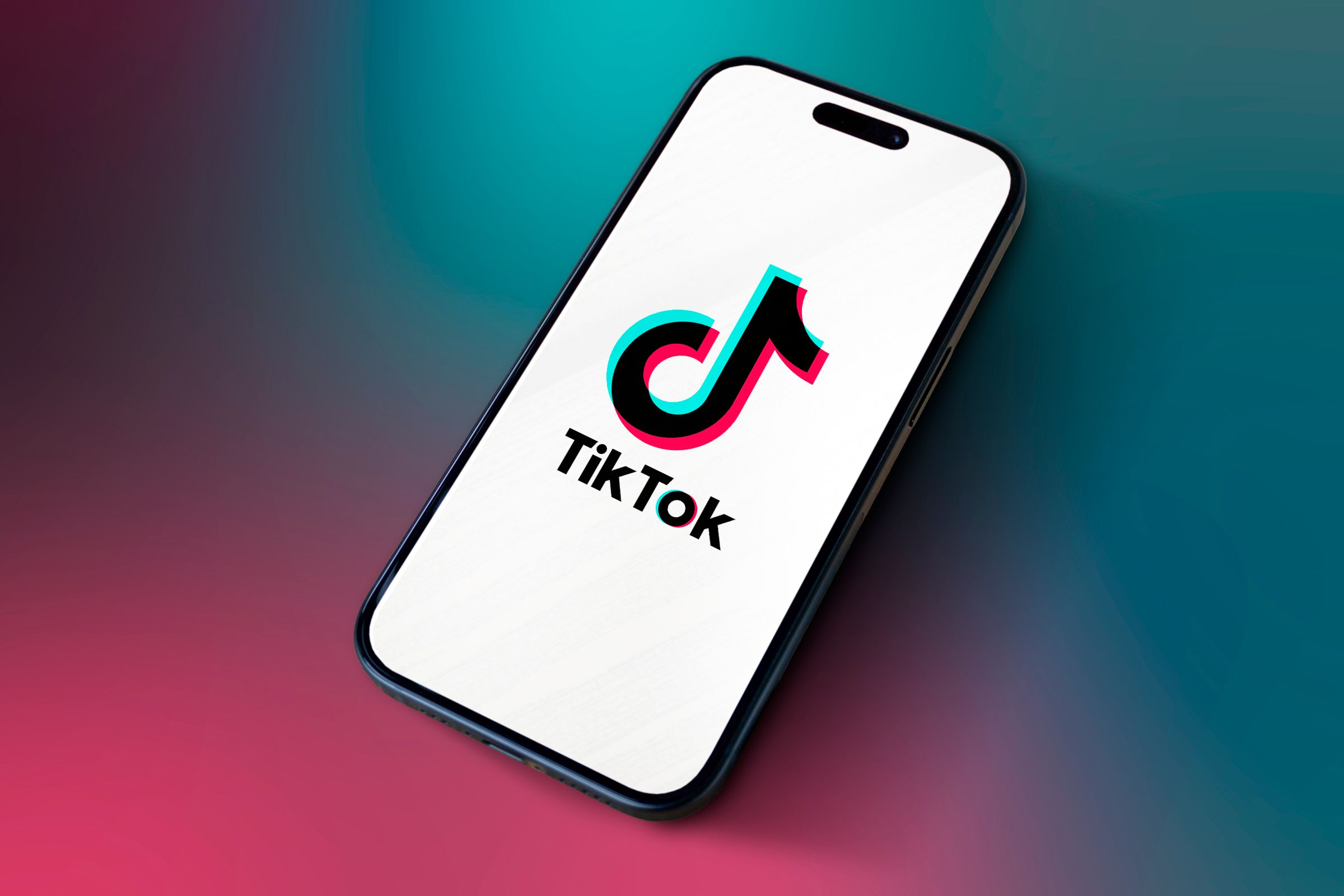 Phone with TikTok logo.