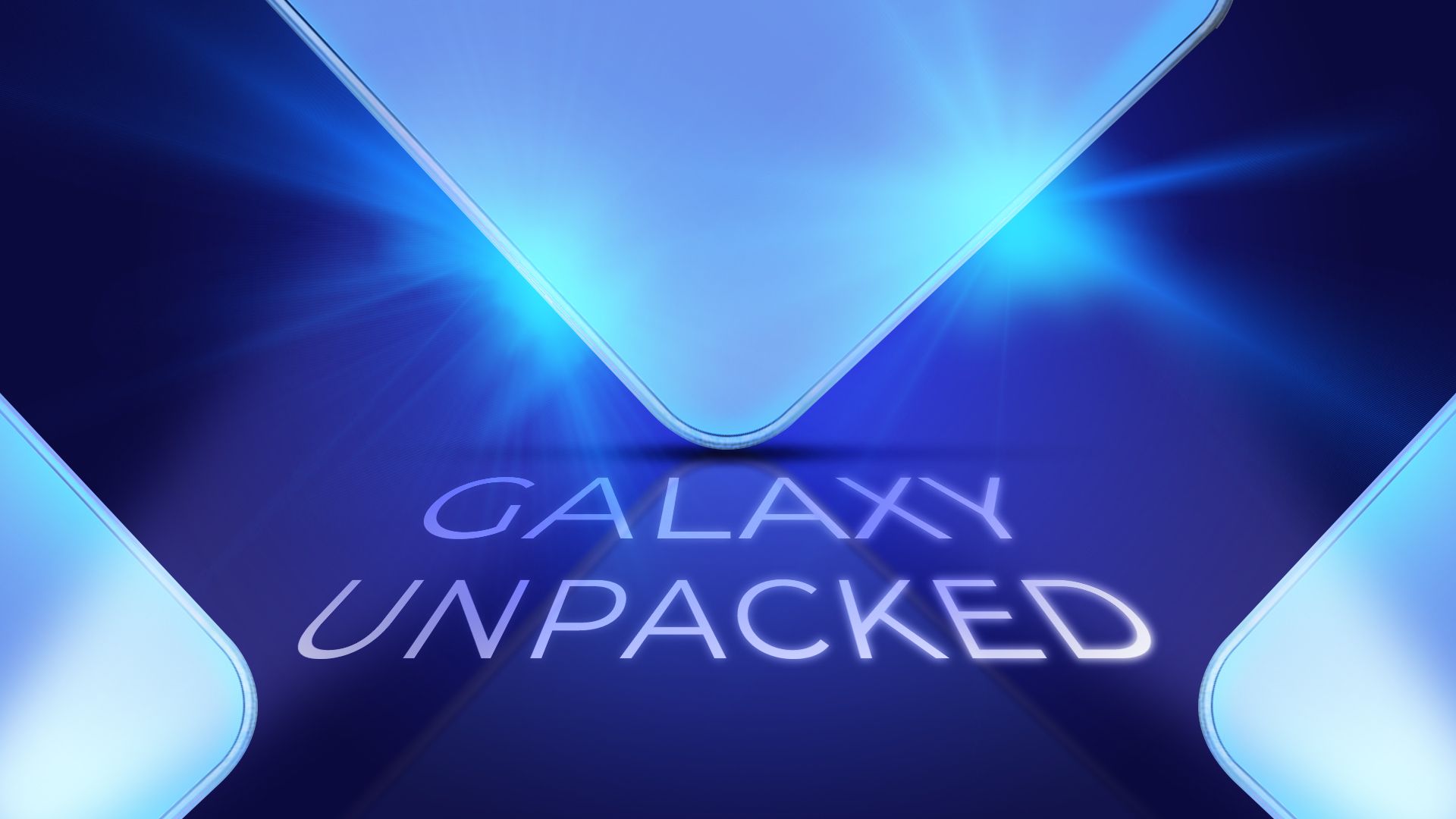 Rounded corners of the Samsung Galaxy and 'Galaxy Unpacked' written in the center.