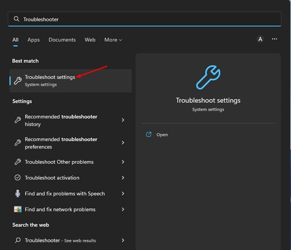 troubleshooter preferences