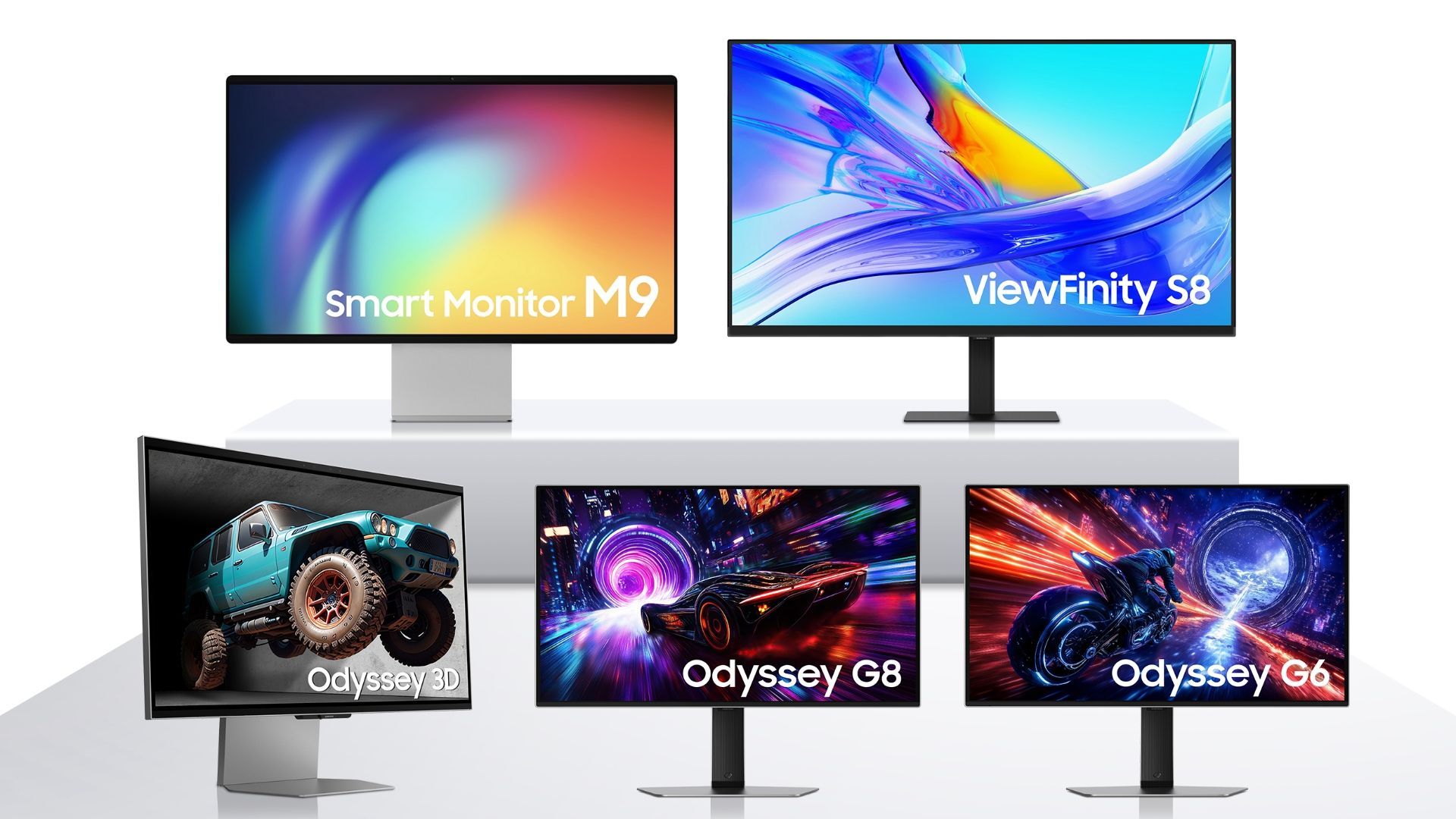 Multiple Samsung monitors.