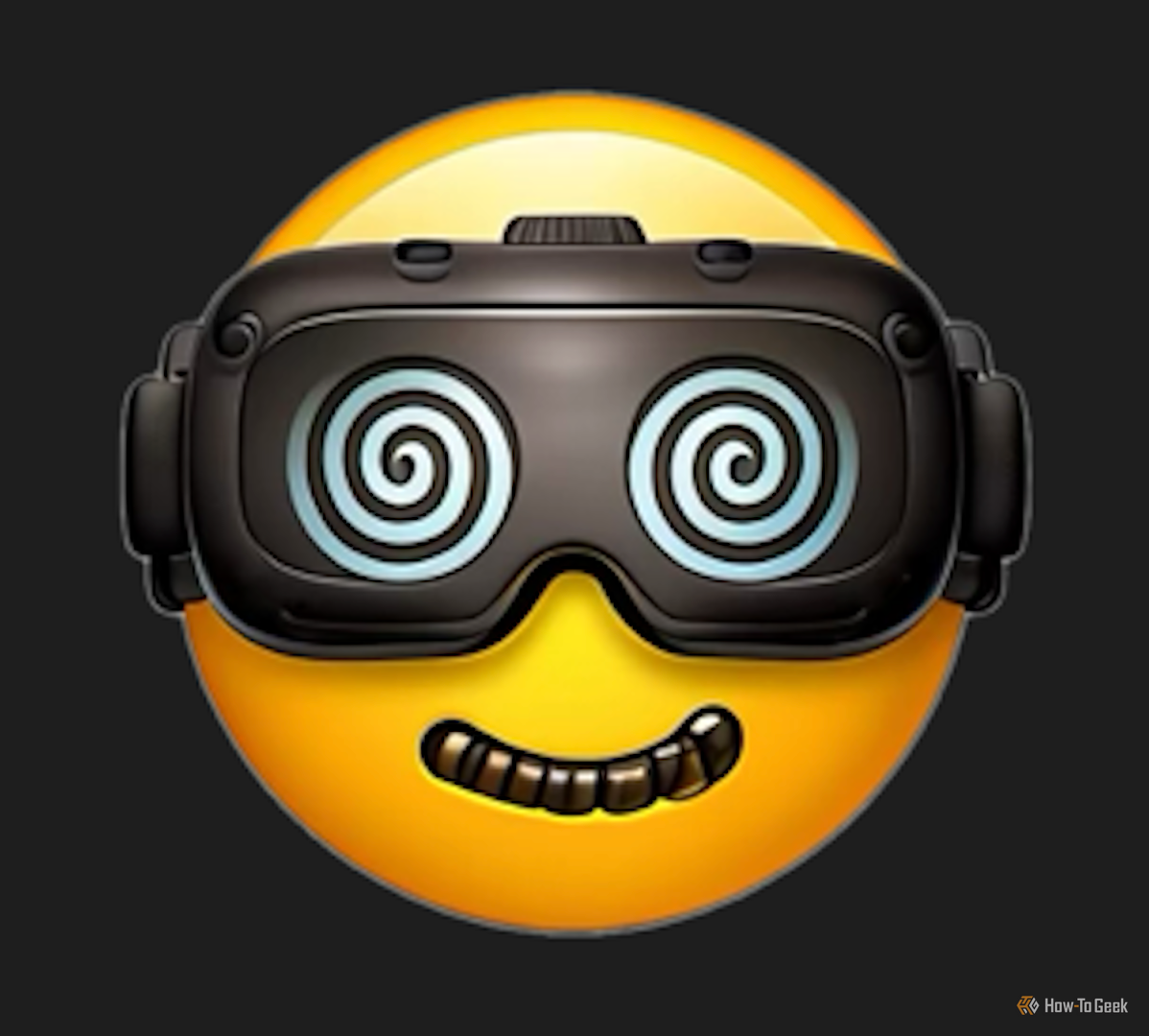 Emoji with VR headset made in Genmoji.