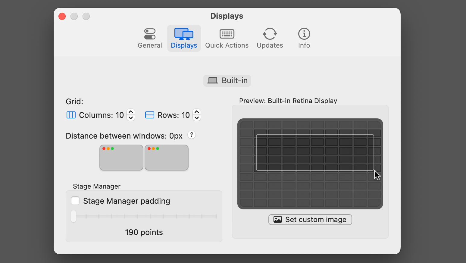 Setting a grid size in Lasso.