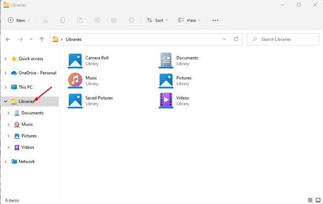 libraries folder on your Windows 11