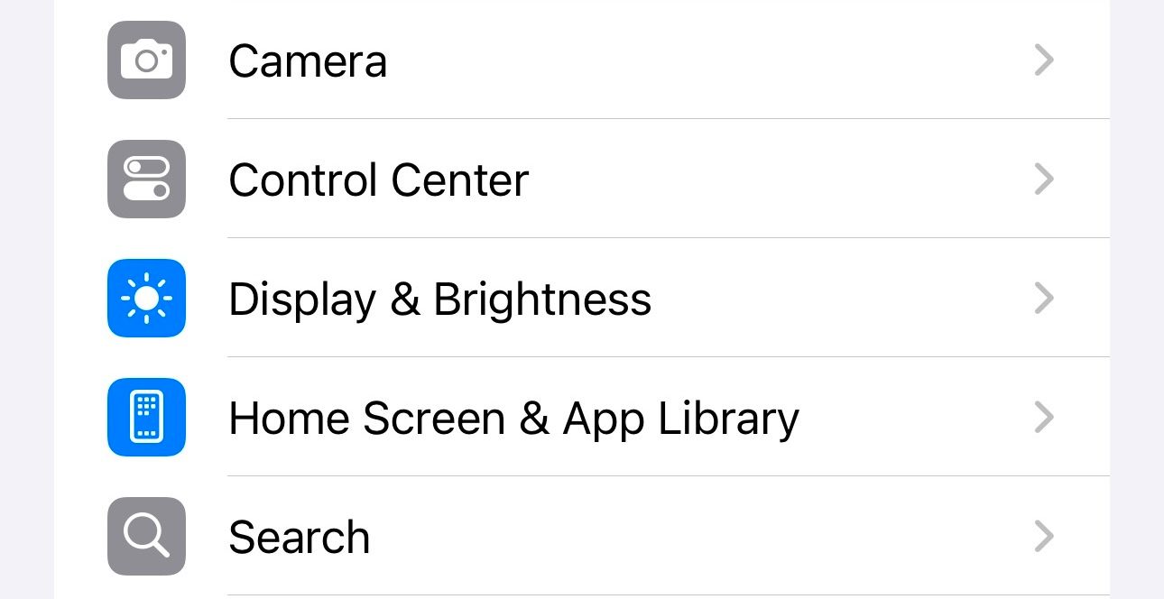 Settings app on an iPhone.