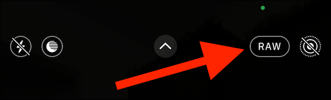 The "RAW" icon indicates that you can now take a photo with Apple ProRAW