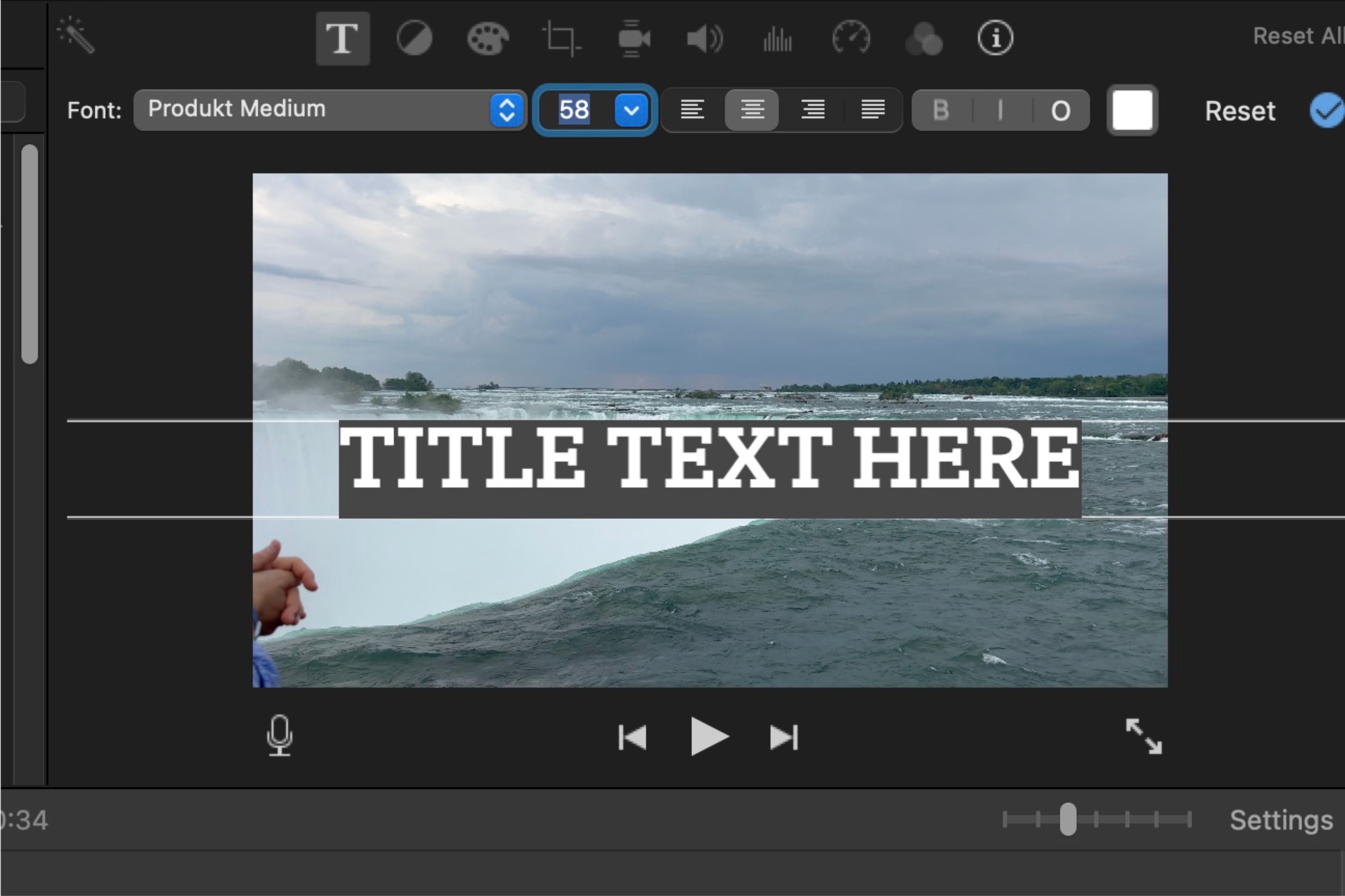 Adding a title and editing it on iMovie on Mac.