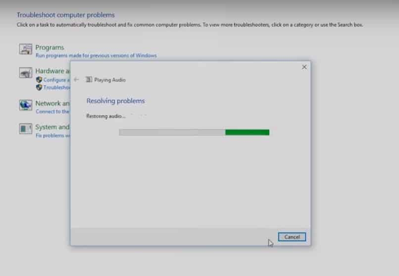 Using Audio Troubleshooter