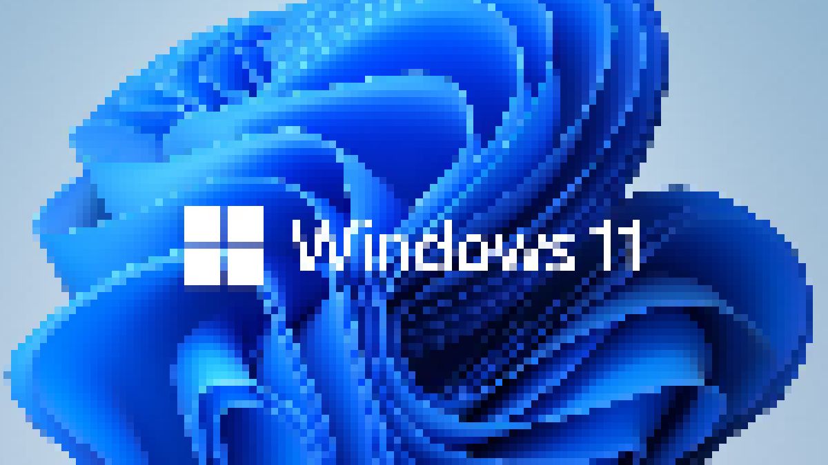 Windows 11 pixellated logo.