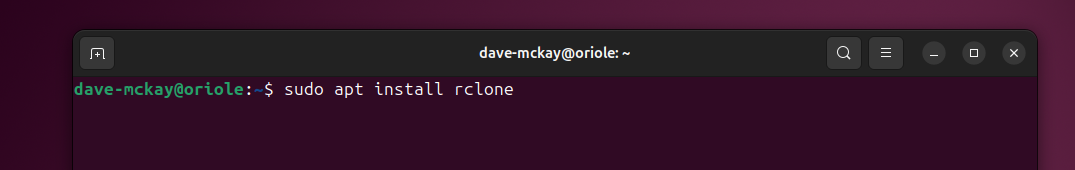 Installing rclone on Ubuntu.