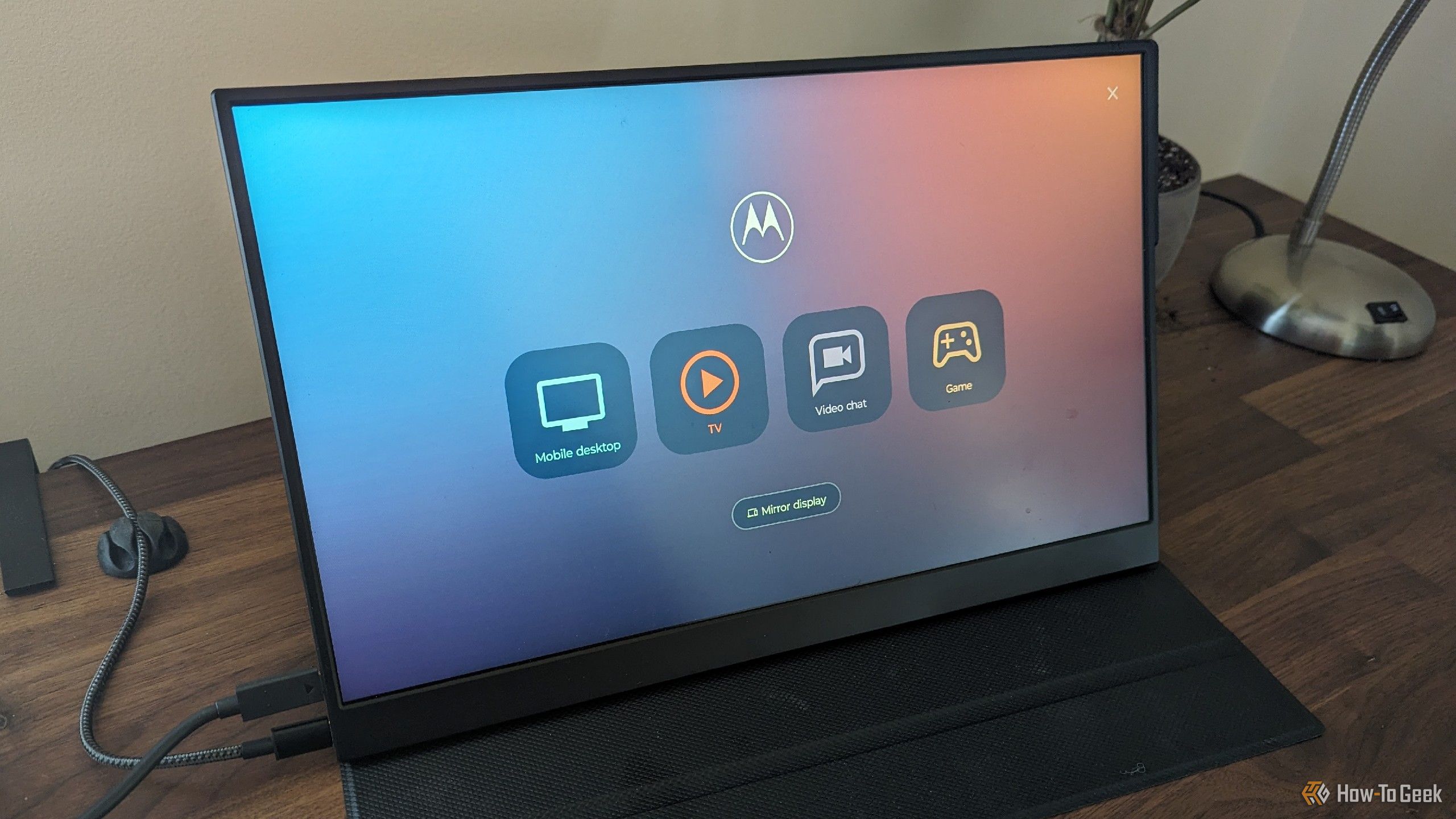 Motorola Ready For launcher on a portable monitor.