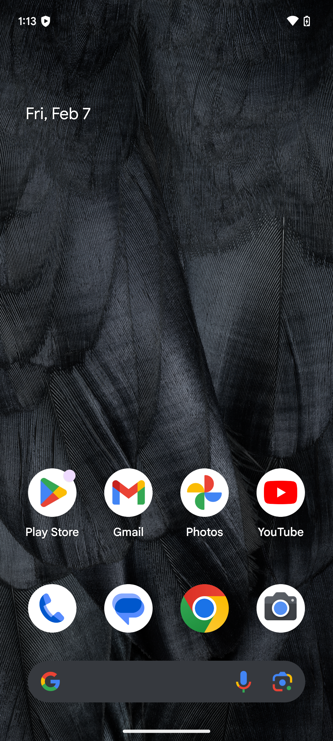 Android home screen on a Pixel 7.