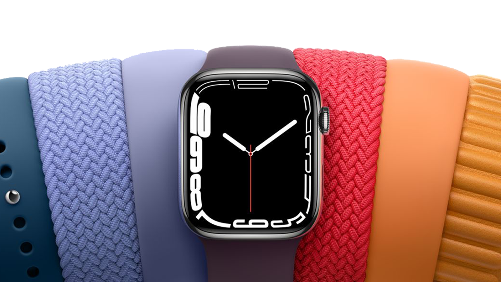 Different colors and styles of Apple Watch bands.