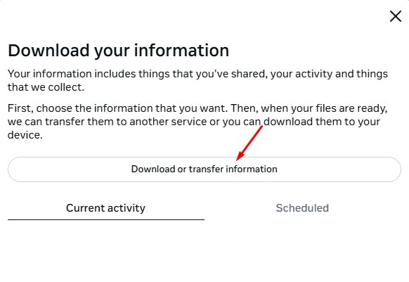 Download or transfer information