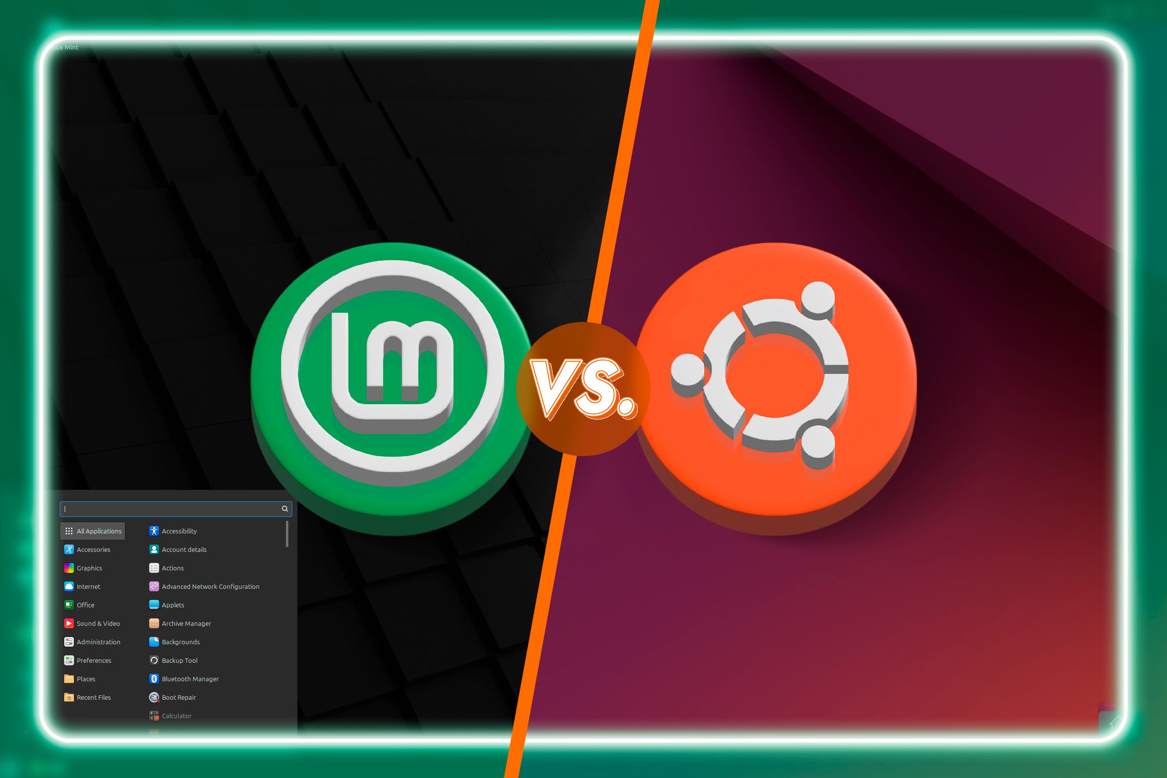 Linux Mint logo next to the Ubuntu logo.