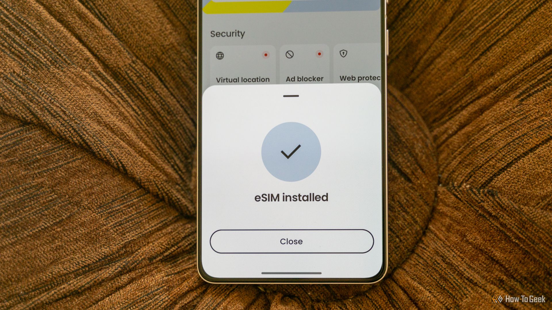 The Saily eSIM app showing that the eSIM has been successfully installed.