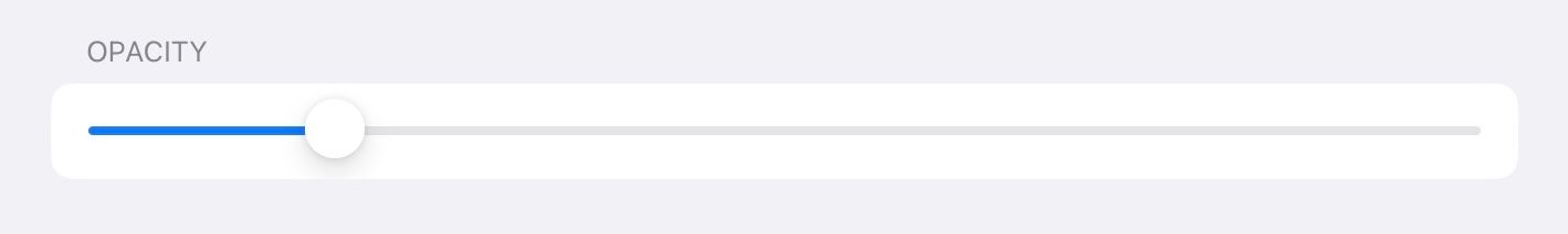 Opacity slider to adjust Virtual Trackpad's opacity.