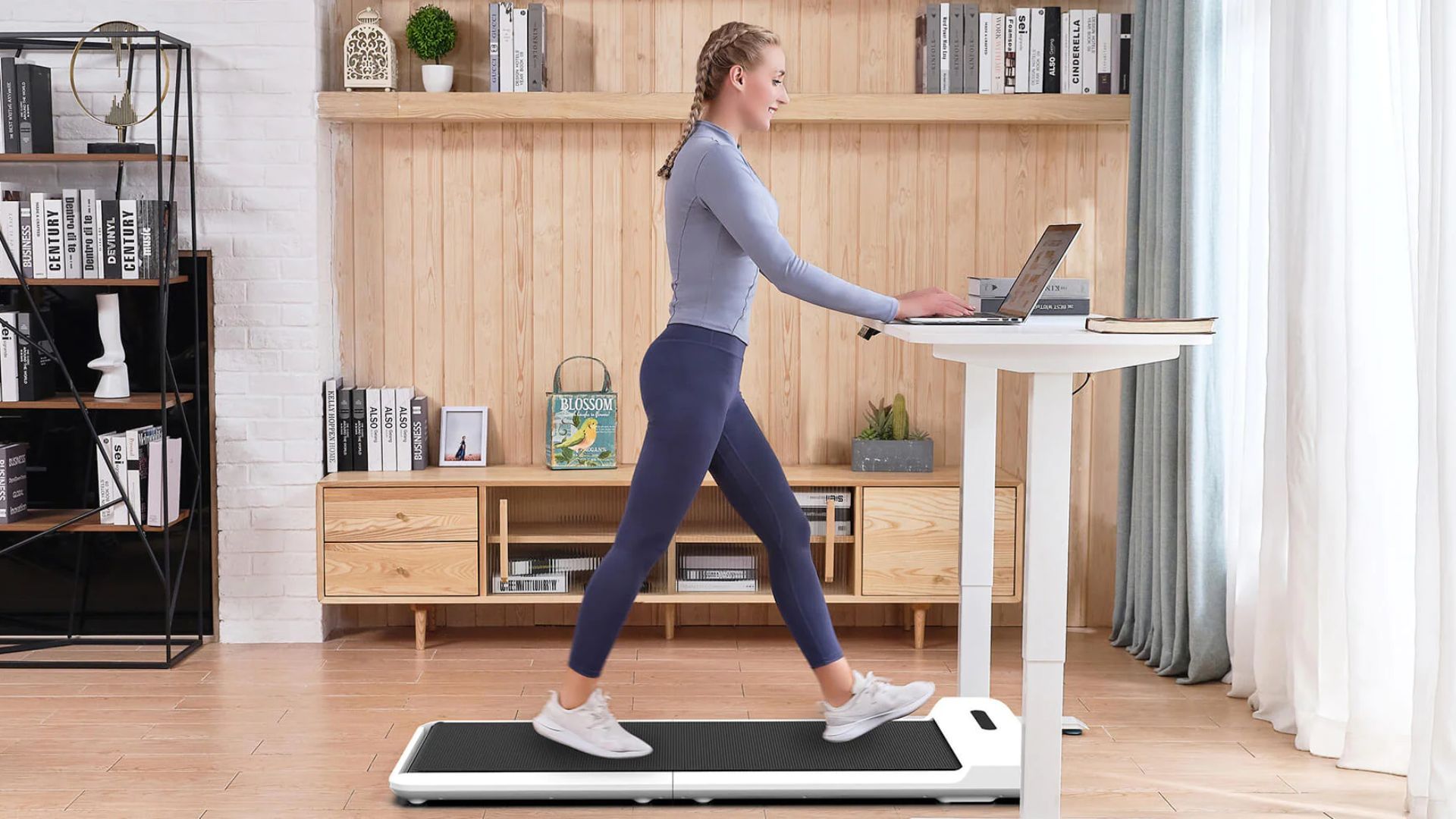 Woman walking on the WalkingPad C2 Foldable Treadmill