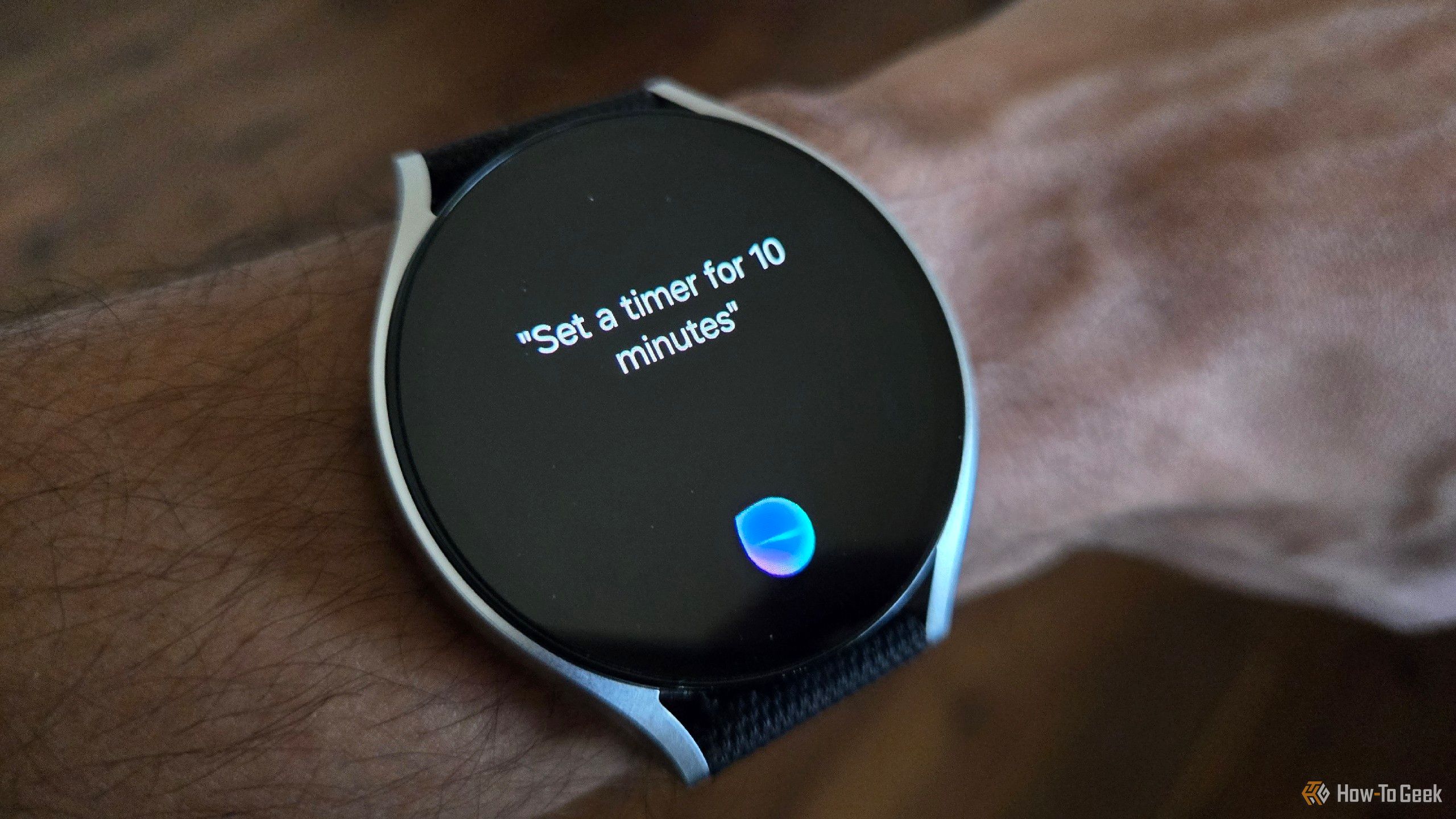 Bixby setting a timer on a Galaxy Watch 6.