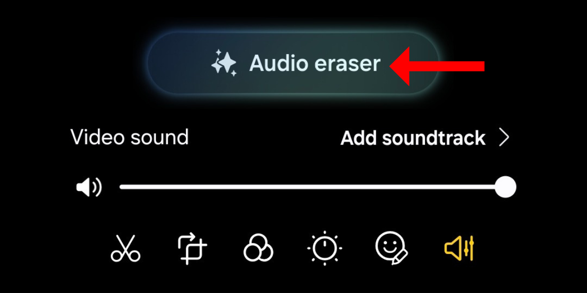 Screenshot of the Audio Eraser button in the Gallery app on the Galaxy S25.